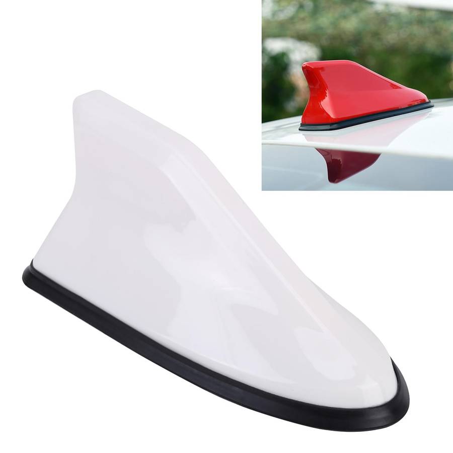 Universal Car Antenna Aerial Shark Fin Radio Signal (White)