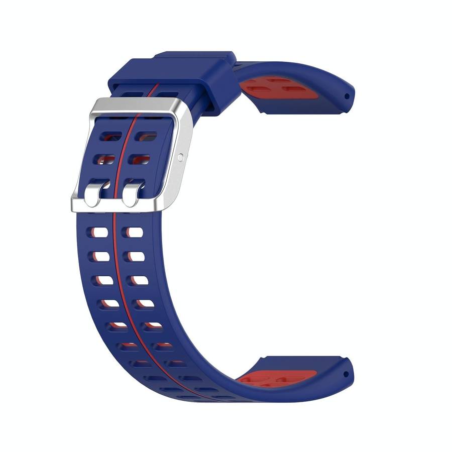 For Polar V800 GPS Smart Watch Two-color Steel Buckle Watch Band(Blue+Red)