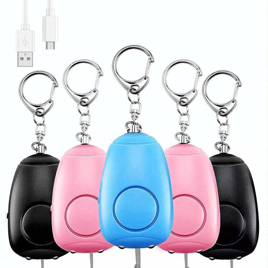BJY-08 130dB Dual Bright LEDs Personal Alarm Women Self-Defense Alarm (Pink)