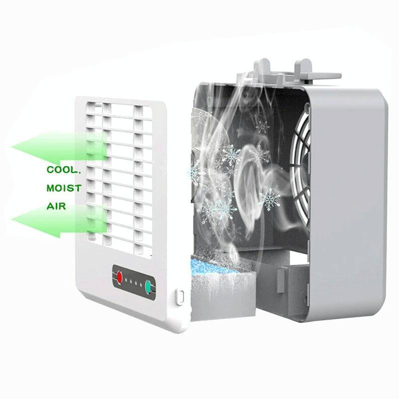 Portable Mini Silent Household Energy Saving Desktop Air Conditioner Fan Electric Air Cooler(White)