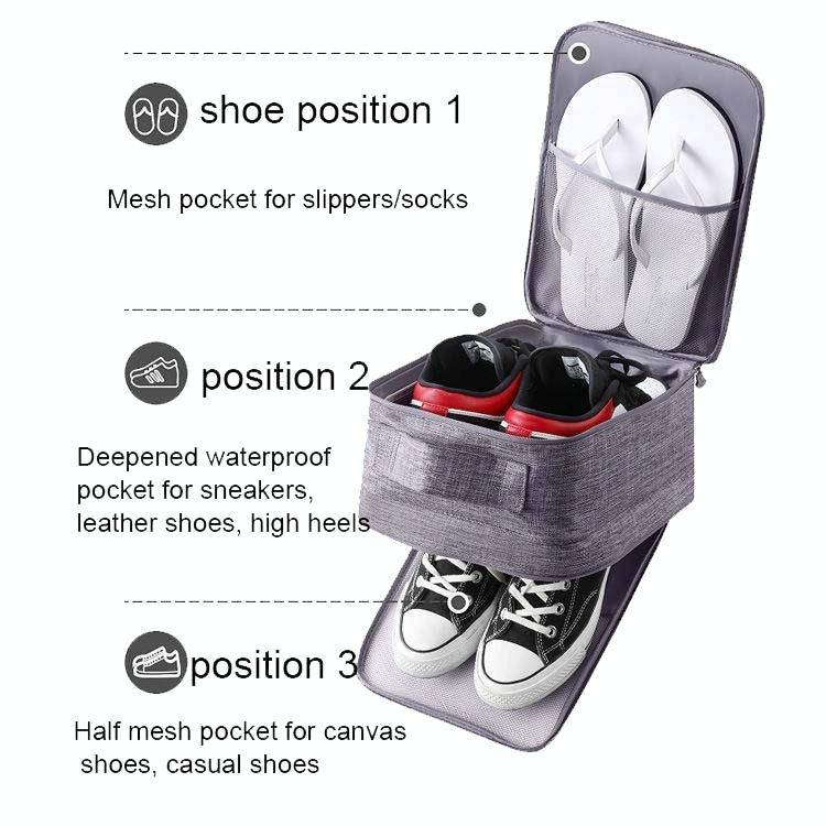 Multifunctional Travel Shoe Storage Bag Portable Multi-layer Shoe Box(Grey)