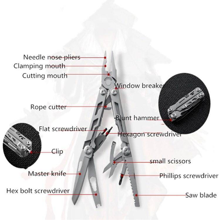 14 in 1 Multifunctional Pliers Folding Combination EDC Gadget Camping Survival Equipment Universa...