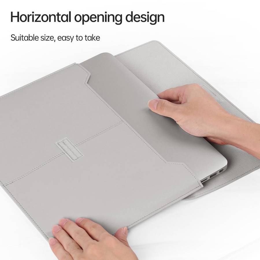 Litchi Pattern PU Leather Waterproof Ultra-thin Protection Liner Bag Briefcase Laptop Carrying Ba...