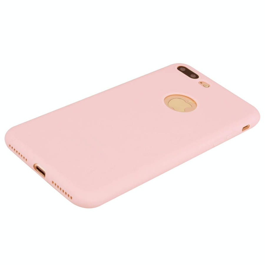 For iPhone 8 Plus / 7 Plus Candy Color TPU Case(Pink)