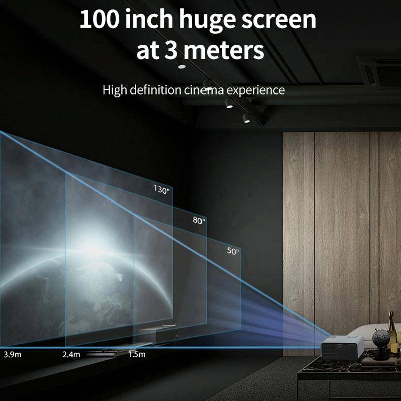 T01 800x480 2200 Lumens Mini LCD Digital Projector, Basic Version, EU Plug(White Black)