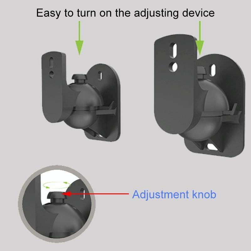 Pair Black Surround Sound Speaker Wall Mount Brackets 45 Degree Rotatable Design TV Wall Mount 8 ...