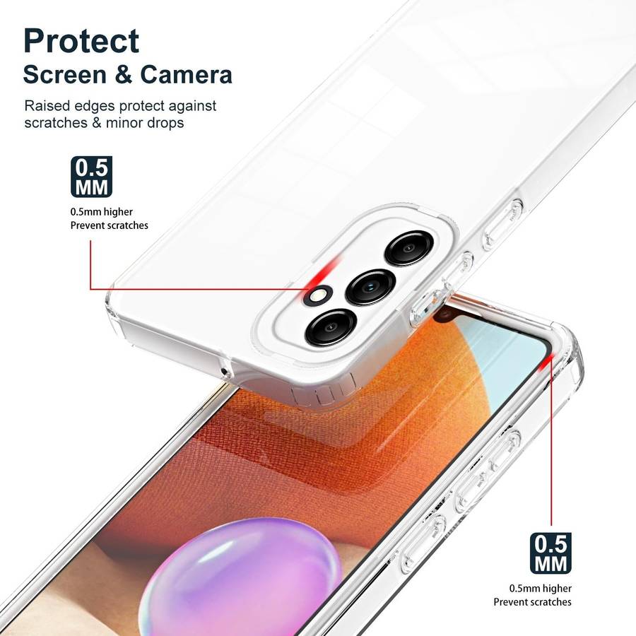 For Samsung Galaxy S23 FE 5G 3 in 1 Clear TPU Color PC Frame Phone Case(White)