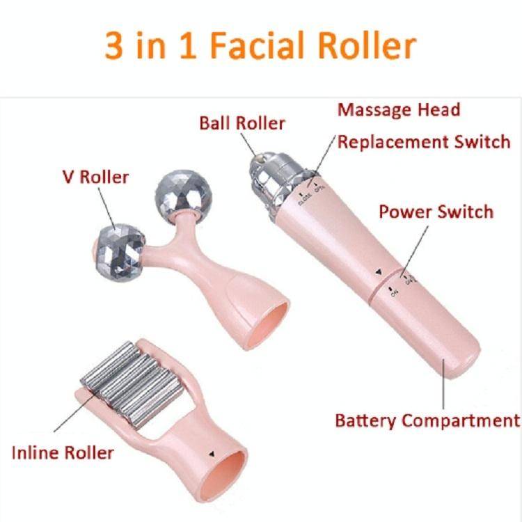 3 In 1 Portable Electric Eye Massager Double Chin Face Lift Body Neck Massage Roller 3D Facial Ma...
