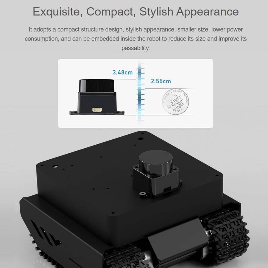Waveshare D300 Developer Kit, DTOF Laser Ranging Sensor, 360 Omni-Directional Lidar, UART Bus