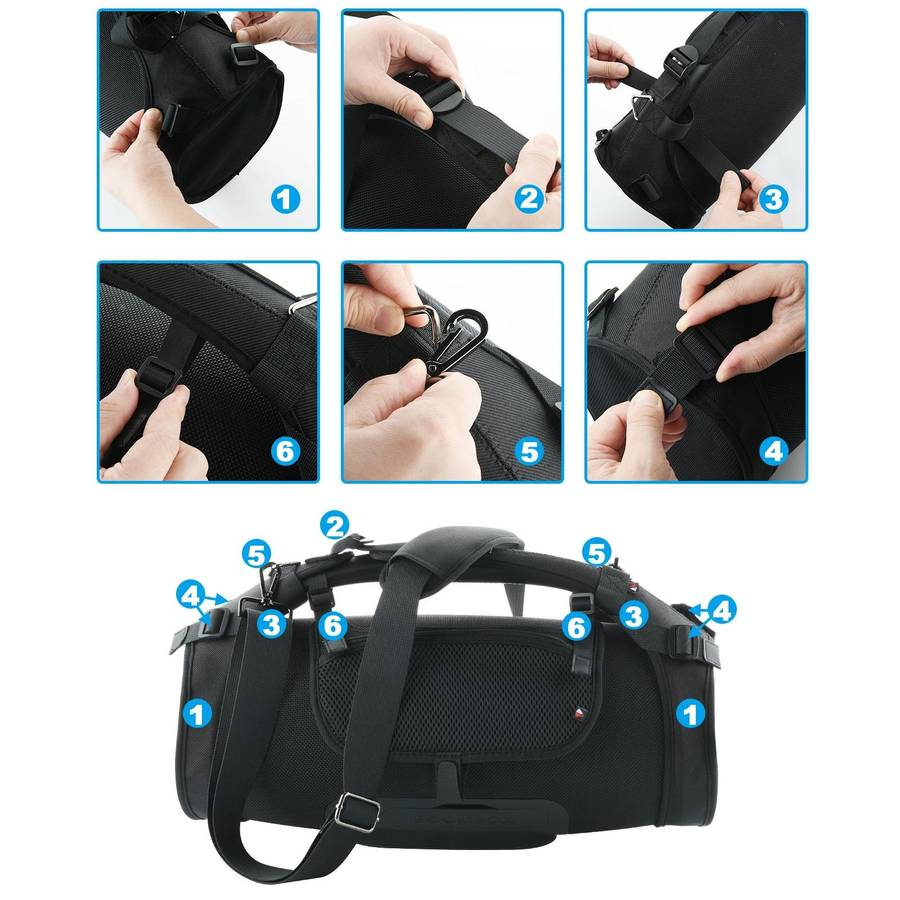 Portable Single-Shoulder Strap Speaker Storage Bag Accessories for JBL Boombox Storage Bag(Black)