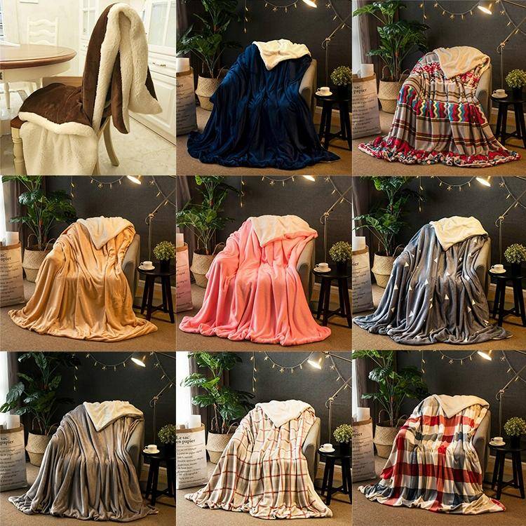 Winter Sofa Blanket Double Thick Cashmere Coral Fleece Ofice Nap Blanket, Size:1.5x2m(Silver Grey)