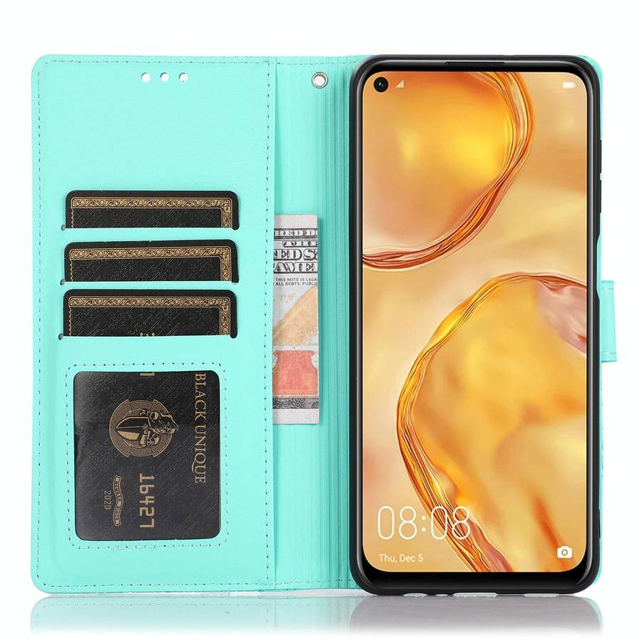 For Huawei P40 lite Skin Feel Embossed Sunflower Horizontal Flip Leather Case with Holder & Card ...