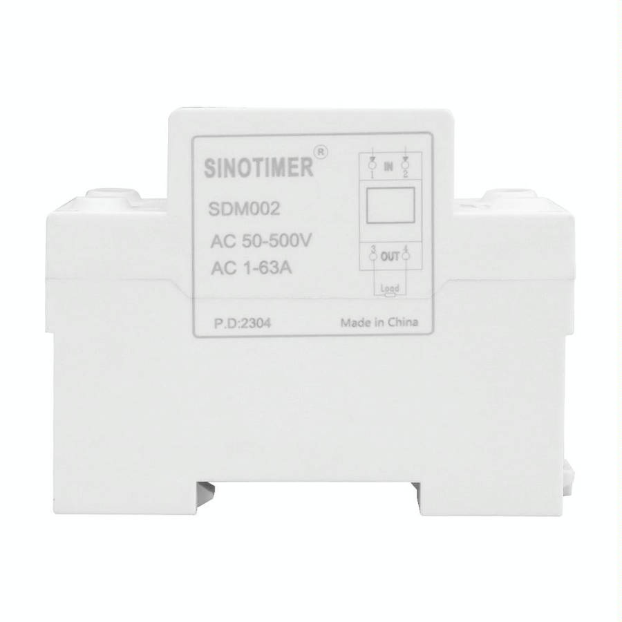 SINOTIMER SDM002 Household DIN Rail Single-Phase AC Dual Display Voltage And Current Meter(100A E...