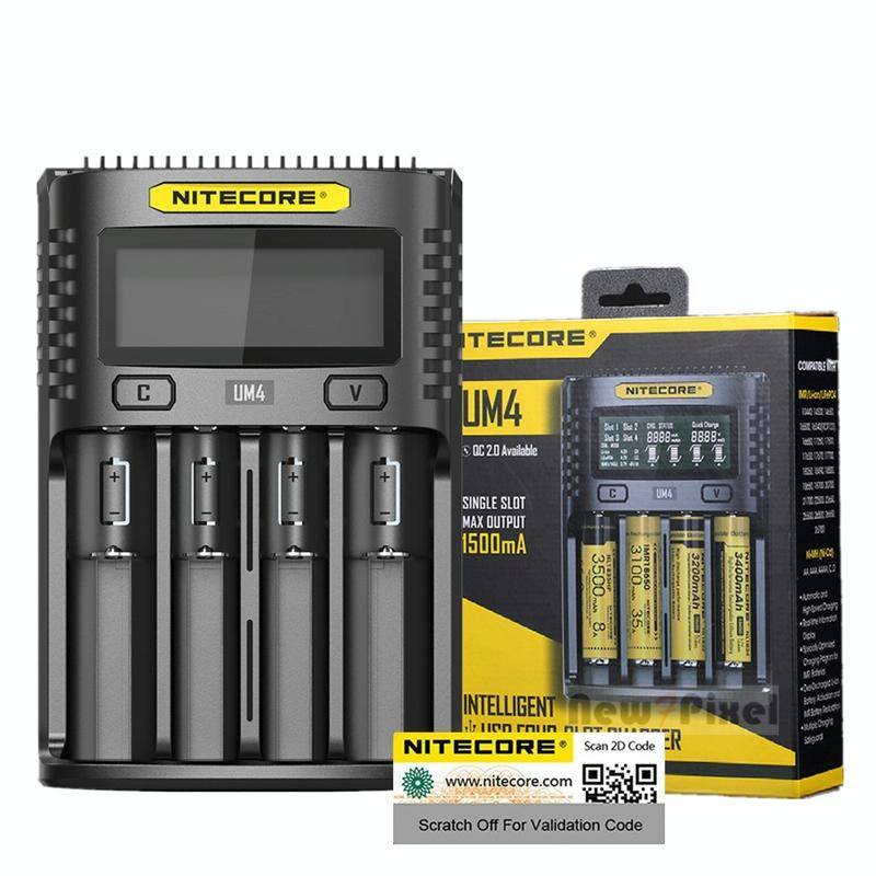 NITECORE Smart LCD Display Automatically Activates Repair USB 4-Slot Charger(UM4)
