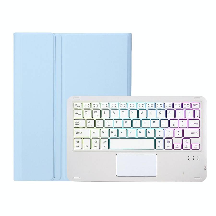 For Samsung Galaxy Tab S8 / S7 A700B-AS Candy Color Backlight Bluetooth Keyboard Leather Tablet C...