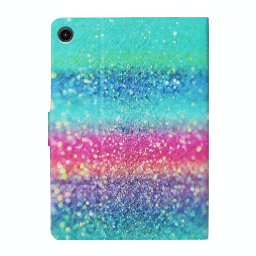 For Samsung Galaxy Tab A9 Colored Drawing Pattern Horizontal Flip PU Tablet Case with Sleep / Wak...