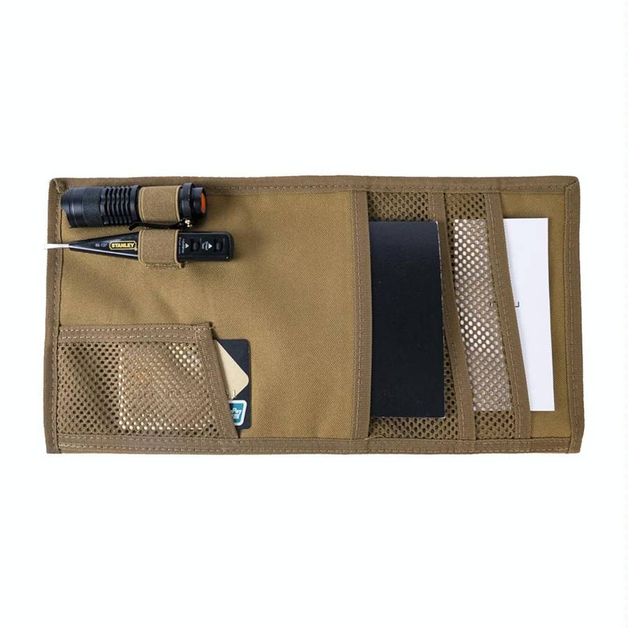 Car Sun Visor Storage Bag Glasses Frame Bill Clip (Khaki)