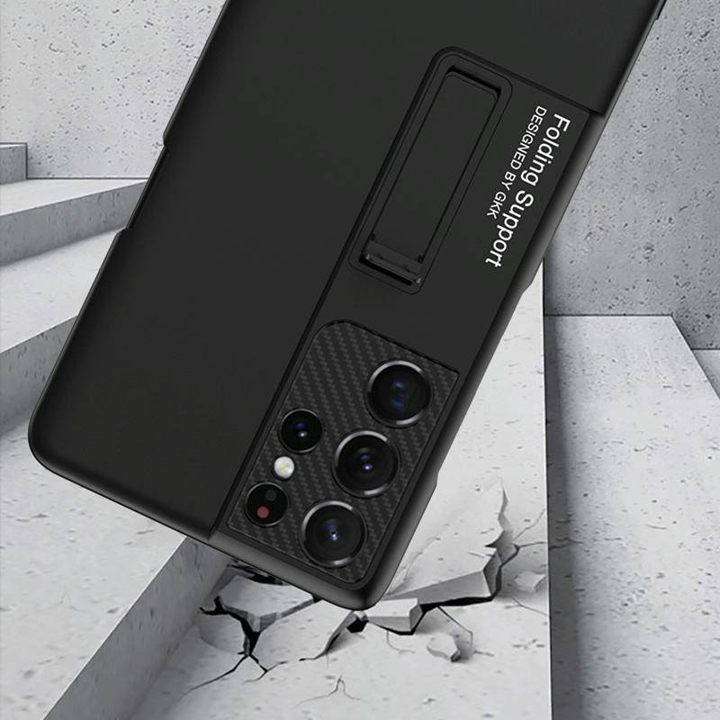 For Samsung Galaxy S21 Ultra 5G GKK Ultra-thin Shockproof Phone Case with Holder & Pen Slots & St...