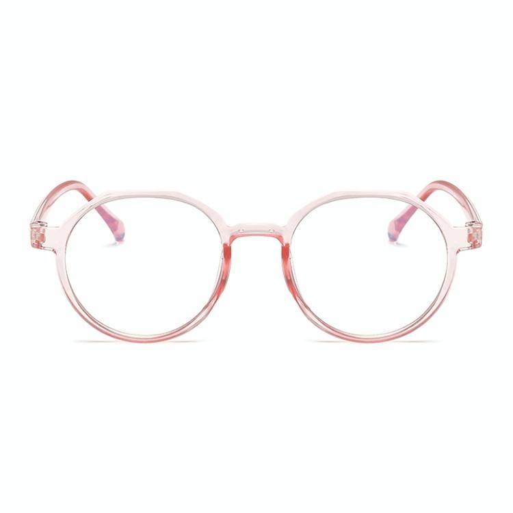 Fashion Eyeglasses Retro TR Frame Plain Glass Spectacles(Pink)