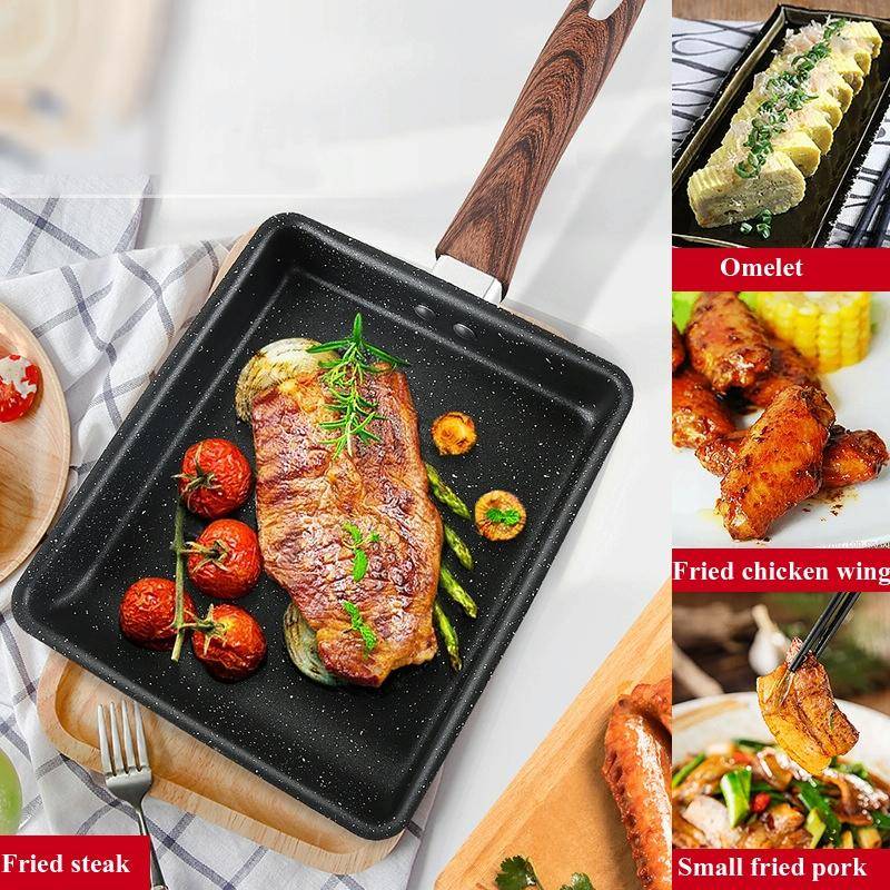 JBY-6658 Small Frying Pan Tamagoyaki Pan Maifanshi Non-Stick Frying Pan Square Omelette Pan,Size:...
