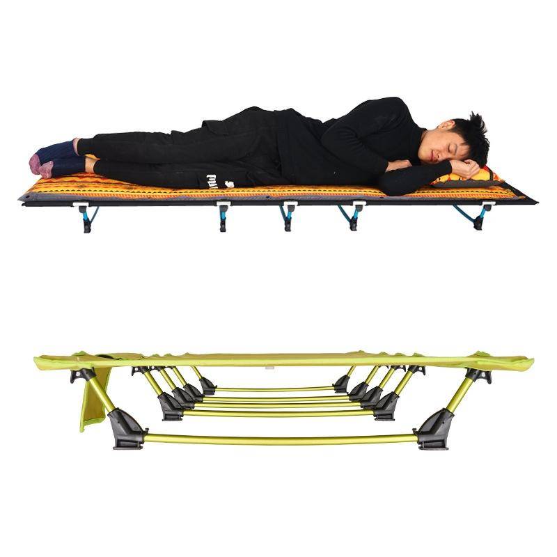 CLS Outdoor Lightweight Folding Bed Camping Simple Leisure Bed(Khaki)