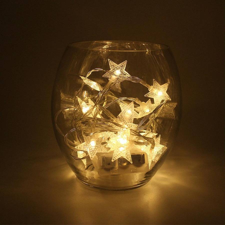 3M Star Copper Wire String LED Lights for Christmas Wedding Decoration, Battery Powered(Warm White)