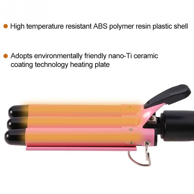20-32m Automatic Ceramic Perm Splint Hair Curler 3 Barrels Big Wave Hair Curling Iron Tools, Size...