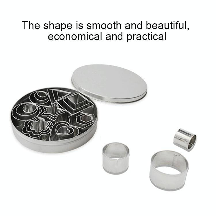 24 PCS / Set Stainless Steel DIY Cookie Biscuits Molds Geometry Baking Tools (Rectangle)