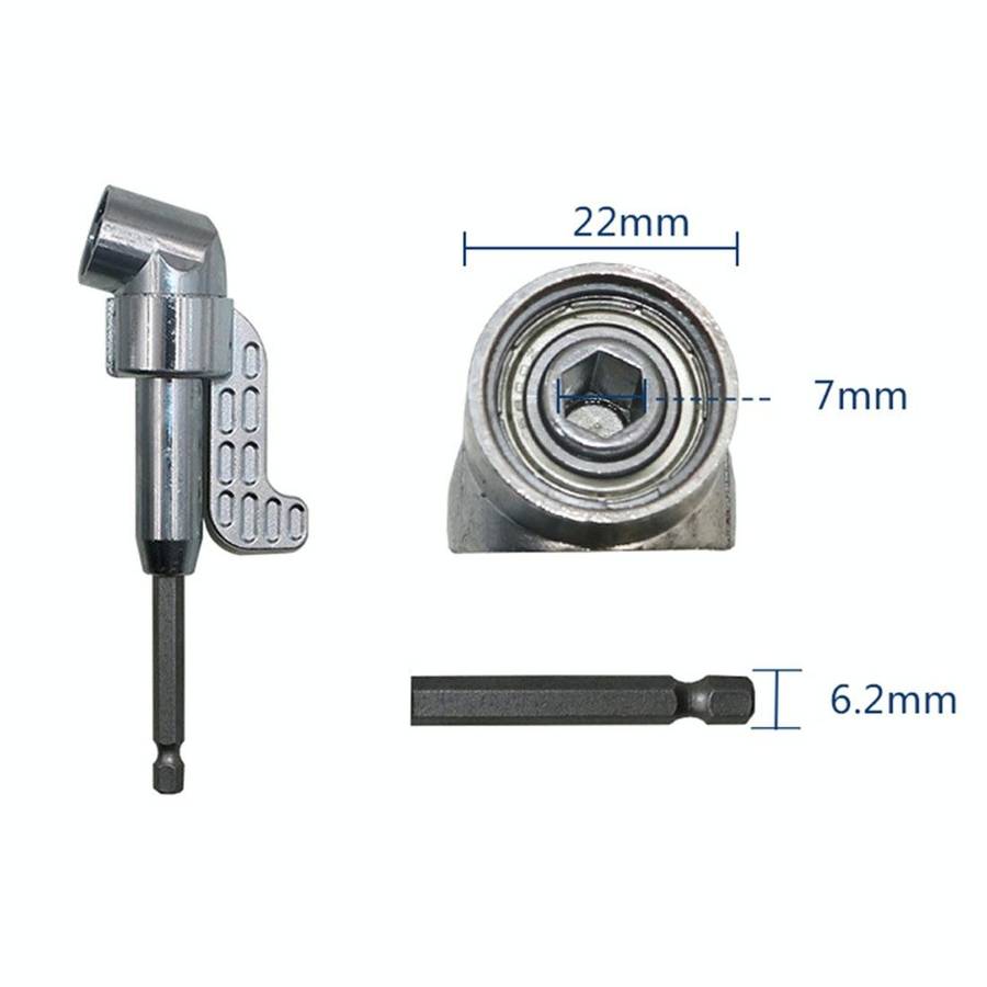 105 Degree Right Angle Drill Driver Bit Extension Power Drill Tool 7mm Hex Magnetic Power Screwdr...