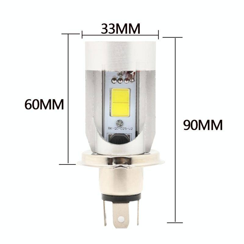 H4 DC12-80V / 20W / 6000K / 2000LM Motorcycle Headlight with Angel Eyes (Red)