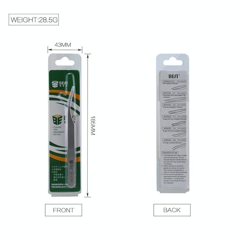 BEST BST-151SA Brushed stainless steel tweezers