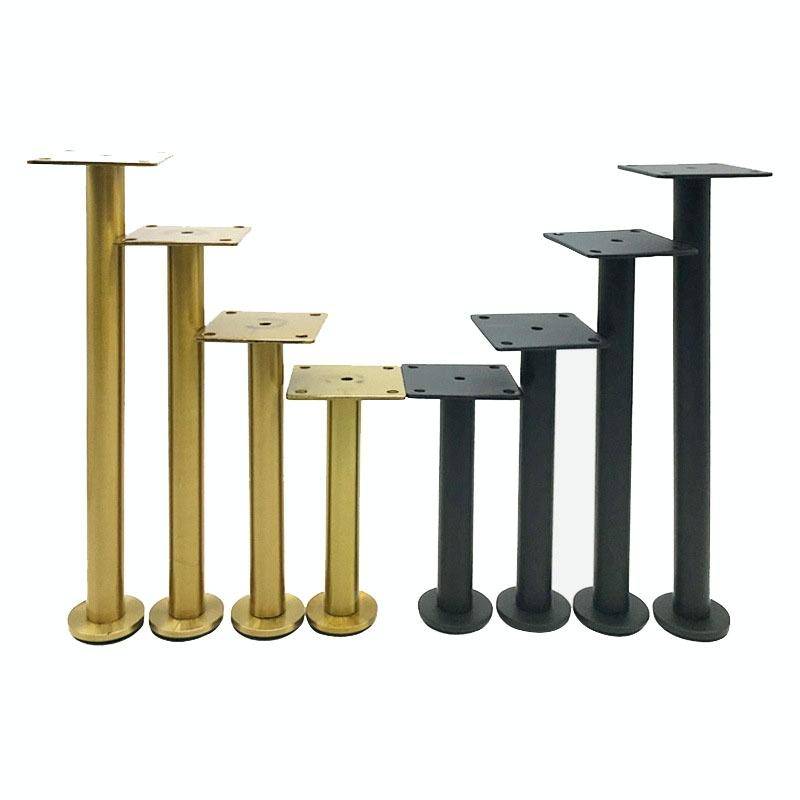 LH-TJ003 Adjustable Stainless Steel Round Tube Furniture Legs, Height: 21cm(Brushed Gold)
