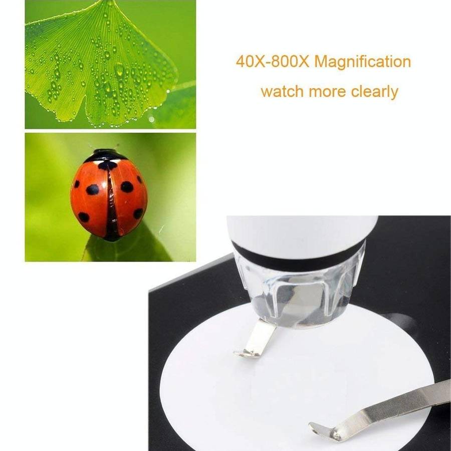 DMS-MDS800 40X-1600X Magnifier 2.0MP Image Sensor USB Digital Microscope with 8 LEDs & Profession...