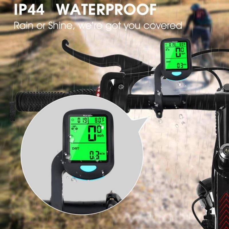 WEST BIKING Mountain Road Bike Wireless Code Meter Multi-Function Interface Riding Speedometer(Bl...