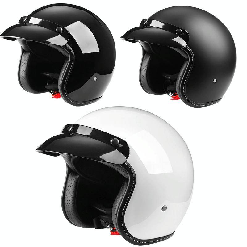 BYB 701 All Seasons Retro Motorcycle Helmet, Size: XL(Bright White)
