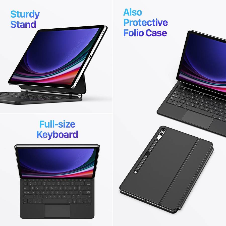 For Samsung Galaxy Tab S9+ / S8+ / S7+ DUX DUCIS MK Series Floating Magnetic Keyboard Tablet Leat...
