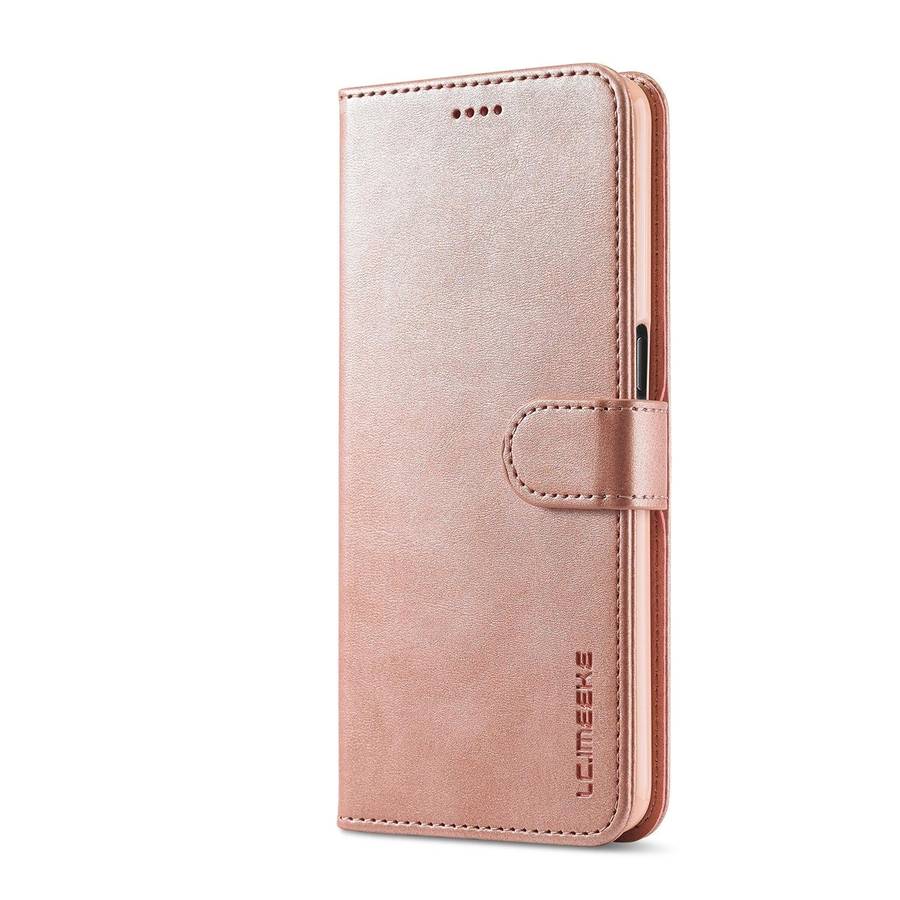For OPPO A77 5G / A97 5G / Realme V23 LC.IMEEKE Calf Texture Leather Phone Case(Rose Gold)