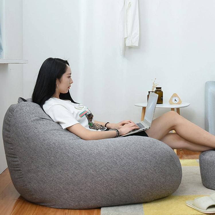 Lazy Sofa Bean Bag Chair Fabric Cover, Size:100 x 120cm(Blue)