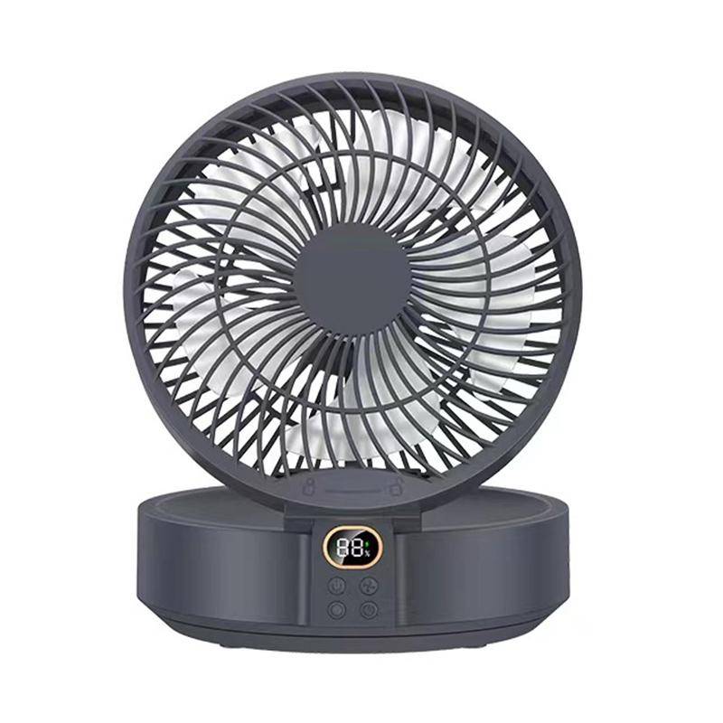WSK302 4000mAh Swivel Head Wall Mounted Fan with Night Light(Black)