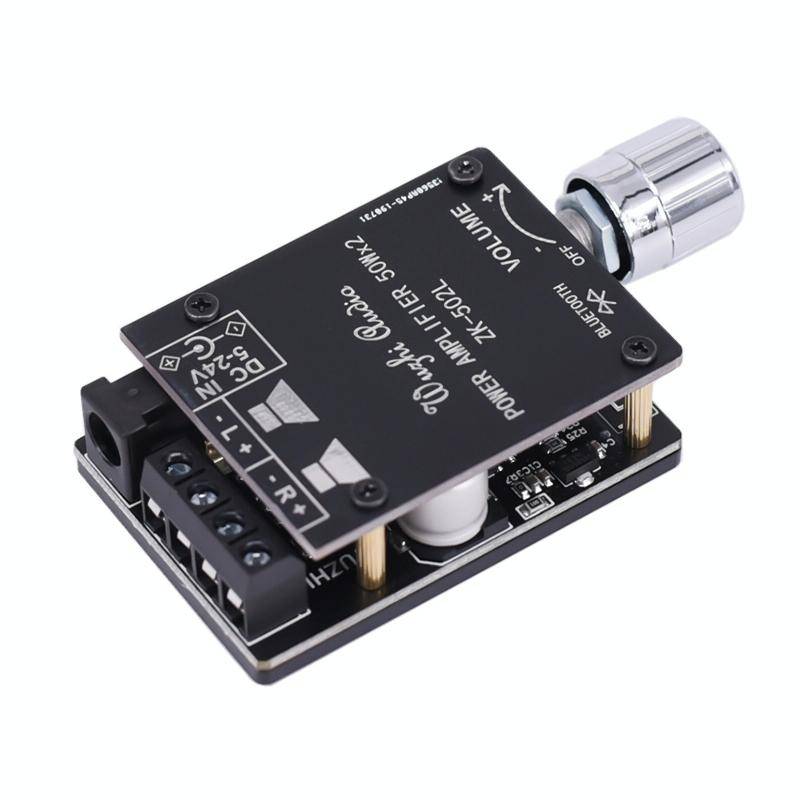 ZK-502L Bluetooth 5.0 12/24V Wireless Stereo Audio Digital Power Amplifier Board 50Wx2 Bluetooth ...