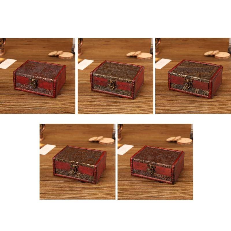 Wooden Vintage Jewelry Box Sorage And Shooting Props, Size: 14.5x11.5x6.5cm(C Grapes)