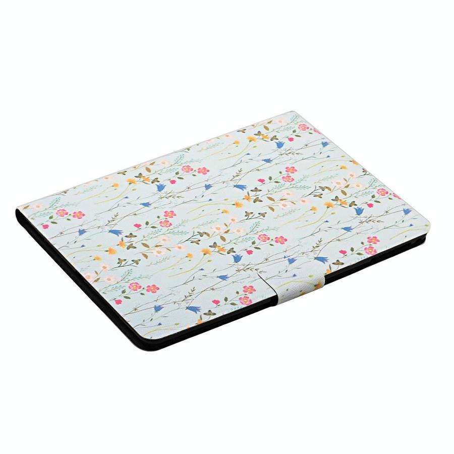 For Samsung Galaxy Tab A9 Flower Pattern Horizontal Flip PU Tablet Case with Sleep / Wake-up Func...
