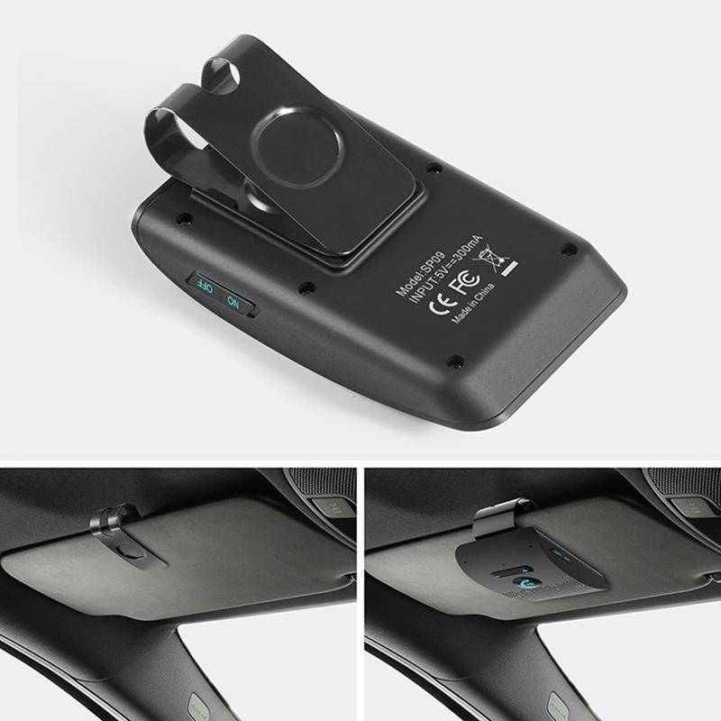 SP09 Multipoint Wireless Bluetooth V4.2 Handsfree Car Kit Speaker Speakerphone, Support Voice Rea...