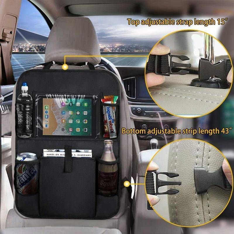 Car Seatback Organiser Storage Hanging Bag(Black)