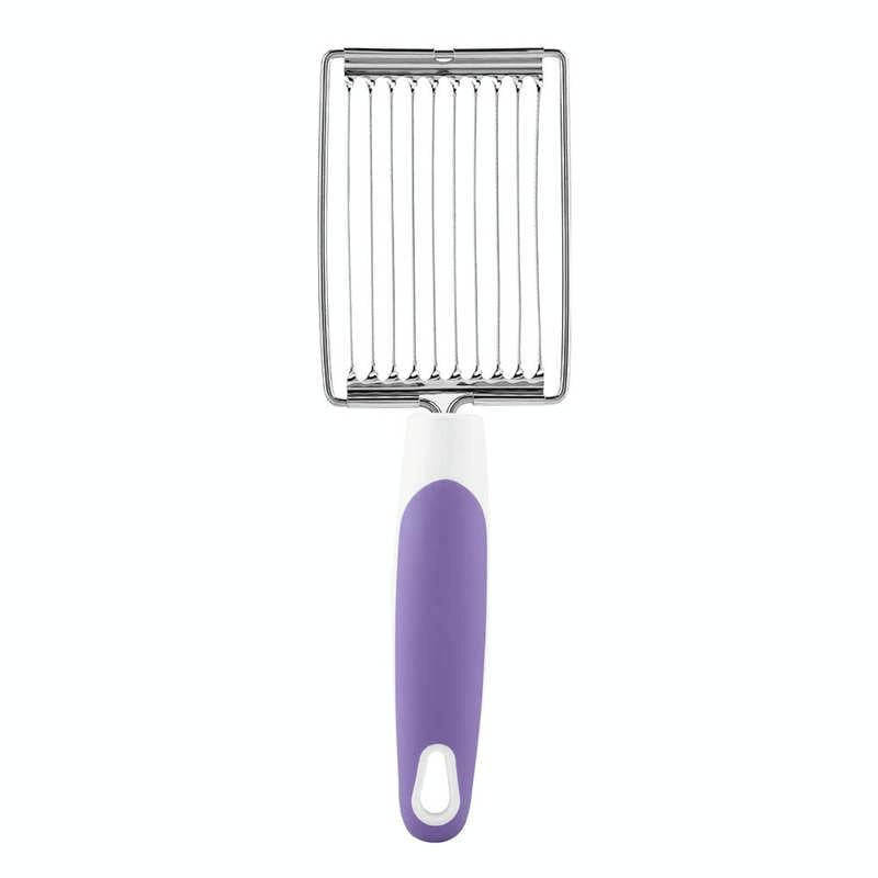 Tomato Luncheon Meat Slicer Non-slip Stainless Steel Fruit Cutter(Purple)