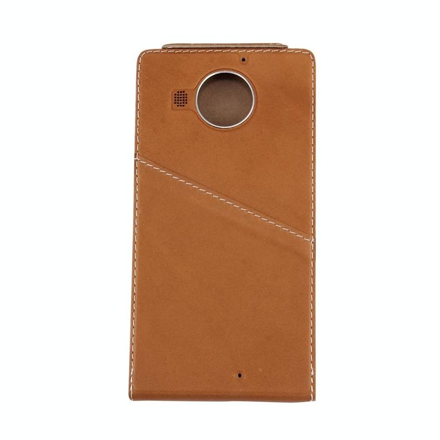 Vertical Flip Genuine Leather Case + QI Wireless Standard Charging Back Cover For Microsoft Lumia...