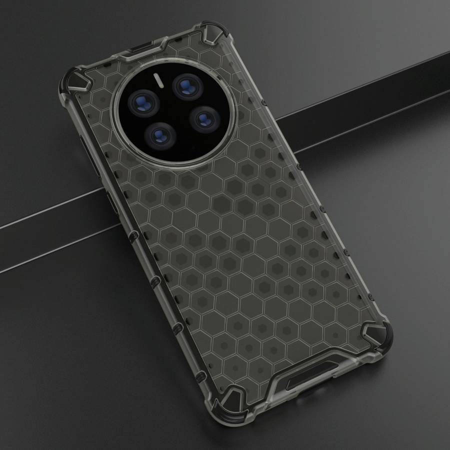 For Huawei Mate 50 Pro Shockproof Honeycomb PC + TPU Phone Case(Black)