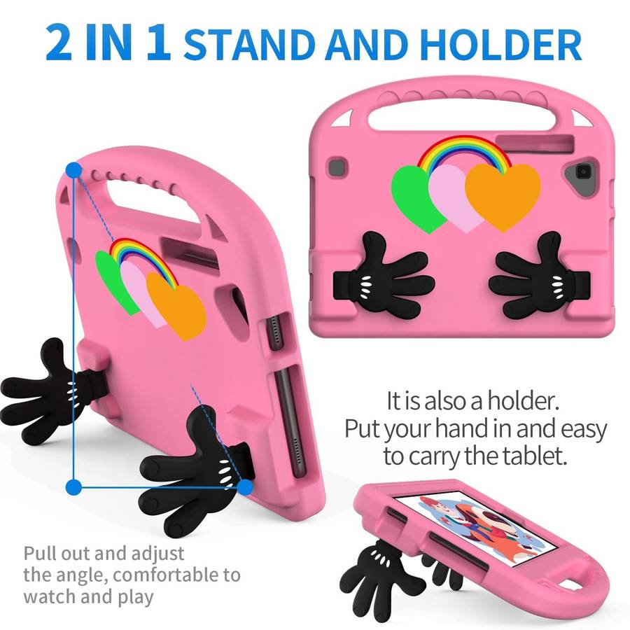 For Samsung Galaxy Tab A9 Love Small Palm Holder EVA Tablet Case(Pink)