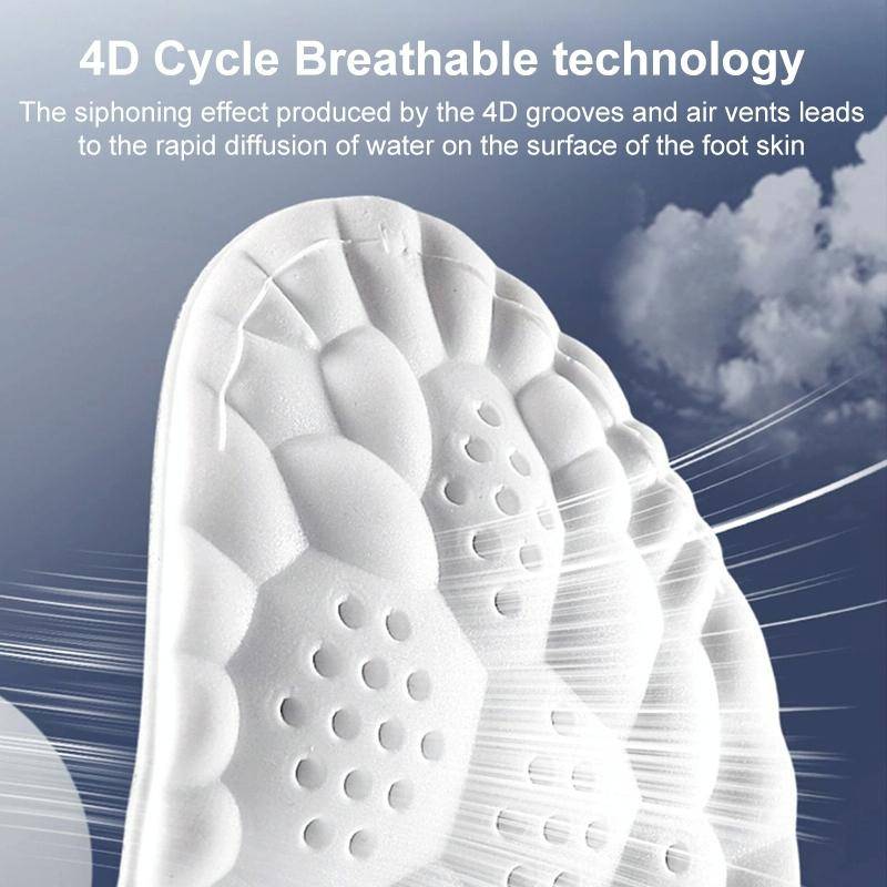 4D Latex High Elastic Shock-absorbing Antibacterial and Deodorant Insole, Random Color Delivery(3...