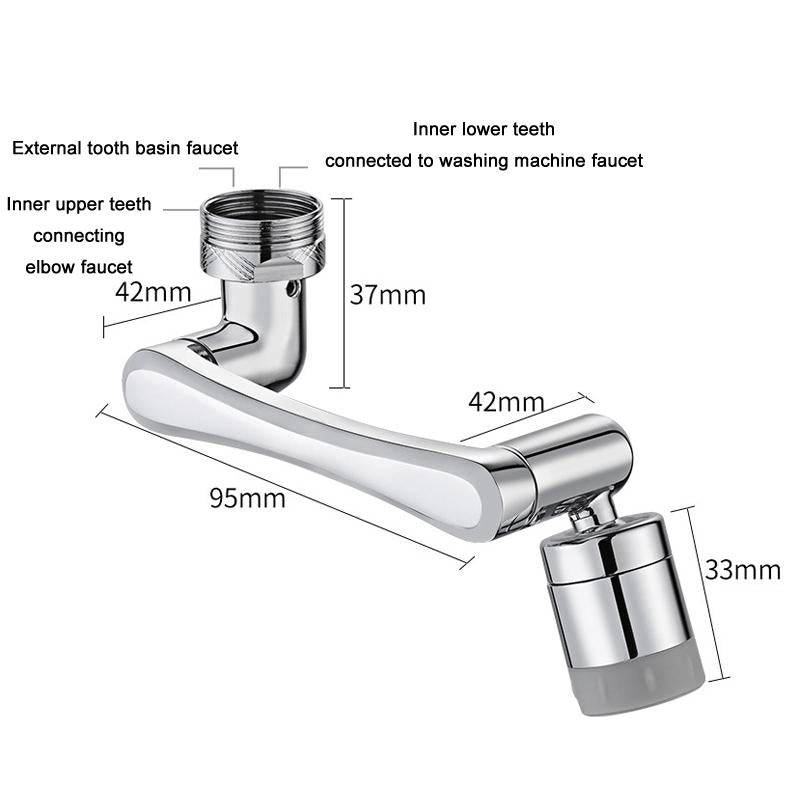 Faucet Robot Arm Universal Extender 1080 Degree Lifting Aerator, Specification: All Copper Double...